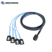 Kabel Data Digital MINI SAS HD 12Gb/S SFF-8643 ke 4 SATA Harddisk Berkinerja Tinggi
