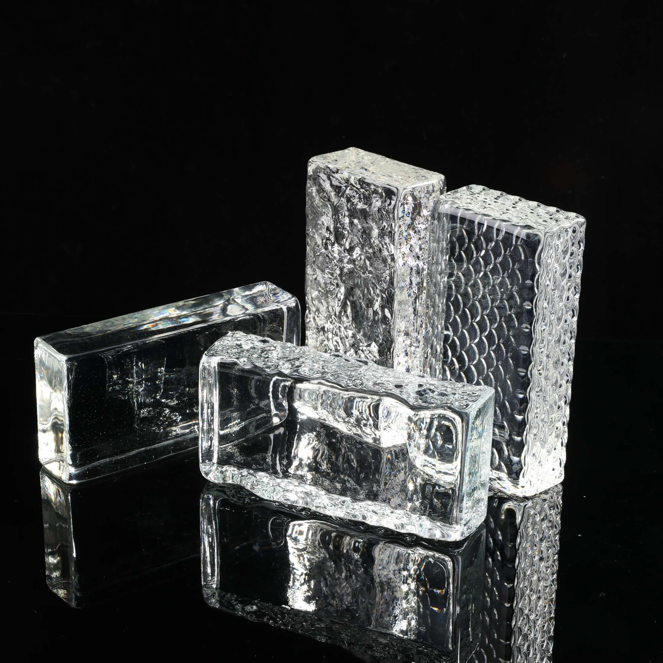 Đổi Mới 200*100*50Mm Rõ Ràng Cuboid Glass Gạch Hình Chữ Nhật Nóng Chảy Thủy Tinh Gạch Cho Trang Trí