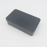 Boîte en étain rectangulaire personnalisée en gros, étui métallique noir minimaliste avec insert en mousse pour présentation de cadeaux et de bijoux de luxe