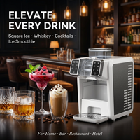 Máquina para Hacer Cubitos de Hielo y Smoothies 2 en 1, con Compresor Solar, Portátil, Cubos de Hielo Cuadrados de 16 mm, para Hoteles, Hogares y Cócteles
