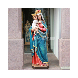 西方宗教教堂装饰真人大小玻璃纤维圣母像卡梅尔树脂雕像 - Product Image 2