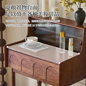 French Vintage Solid Wood Makeup Vanity Oak <b>Storage</b> Bedroom <b>Dressing</b> <b>Table</b> With Stool - Product Image 2
