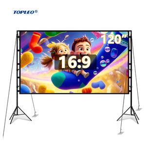 Topleo Foldable Tripod Projector <b>Screen</b> and <b>Stand</b> Floor Rising Outdoor Inflatable Anti Light MK09 Floor 5-Minute Tool-Free Se - Product Image 1
