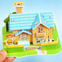 Maison de puzzle 3D à construire soi-même pour étudiants, modèle artisanal créatif, cadeau idéal pour les enfants de 3 à 6 ans
