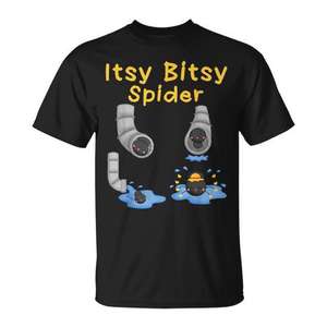 T-shirt Itsy Bitsy Spider pour tout-petits, unisexe, manches courtes, col rond, impression numérique, motif de comptine - Product Image 1