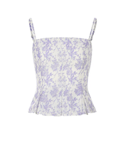Débardeur court à imprimé floral avec bretelles, décolleté halter, volants et laçage, style décontracté d'été pour femme