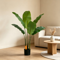 JOLAMIRA Plante Artificielle Bananier du Voyageur, Arbre d'Intérieur de Luxe Léger pour Salon, Grand Modèle Nordique Durable en PE+Fer, Multi-pièces