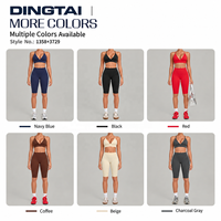 Ensemble de yoga brossé Dingtai pour femmes avec soutien-gorge de sport rembourré et short, séchage rapide pour la gym et la course à pied