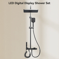 Ensemble de douche numérique intelligent en laiton avec robinet en céramique à commande piano, pour une pression de pluie douce