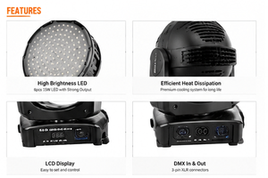Projecteur Laser Beam à Tête Mobile 120W RGBW Pixel <span class=keywords><strong>LED</strong></span> <span class=keywords><strong>avec</strong></span> Rotation Infinie et Gyroscope pour DJ, Discothèque, Mariage, Fête, Événement - Product Image 3