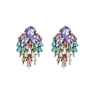 Boucles d'oreilles tendance multicouches en cristal pour femmes européennes et américaines, motif géométrique simple et élégant en alliage, pour le shopping et les occasions religieuses - Product Image 1