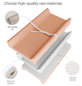 Cambiador de Bebé Impermeable de Cuero PU, Colchoneta para Pañales con Bordes de Seguridad Contorneados, No Tóxico, para Mesa de Bebé o Colchón de Recién Nacido - Product Image 3
