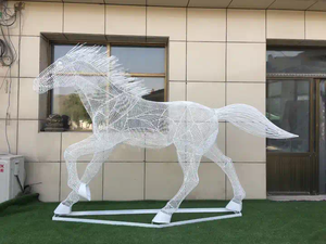 Procesamiento hecho a medida arte del hierro abstracto malla de alambre hueco escultura Animal Caracol caballo mariposa hormiga boceto al aire libre paisaje - Product Image 4