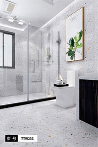 80x80 Terrazzo Porcelain Modern <strong>Design</strong> Durable Acid-<strong>Resistant</strong> Interior <strong>Bathroom</strong> Wall Tiles for Apartment &amp; Villa Use TTW233 - Product Image 2