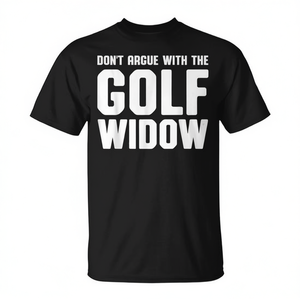 Camiseta Golf Widow negra unisex para adultos, talla mediana, divertido regalo de golf para mujeres - Product Image 2