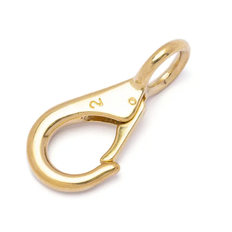 DWDP-HB32B solid brass round fast fixed eye snap hook horse gear marine pet rope strap clip