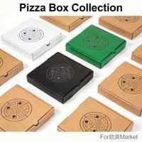 Boîte à pizza personnalisée avec fenêtre, 8-16 pouces, en carton ondulé, pelliculage mat, logo, écologique, recyclable, pour plats à emporter, faible MOQ
