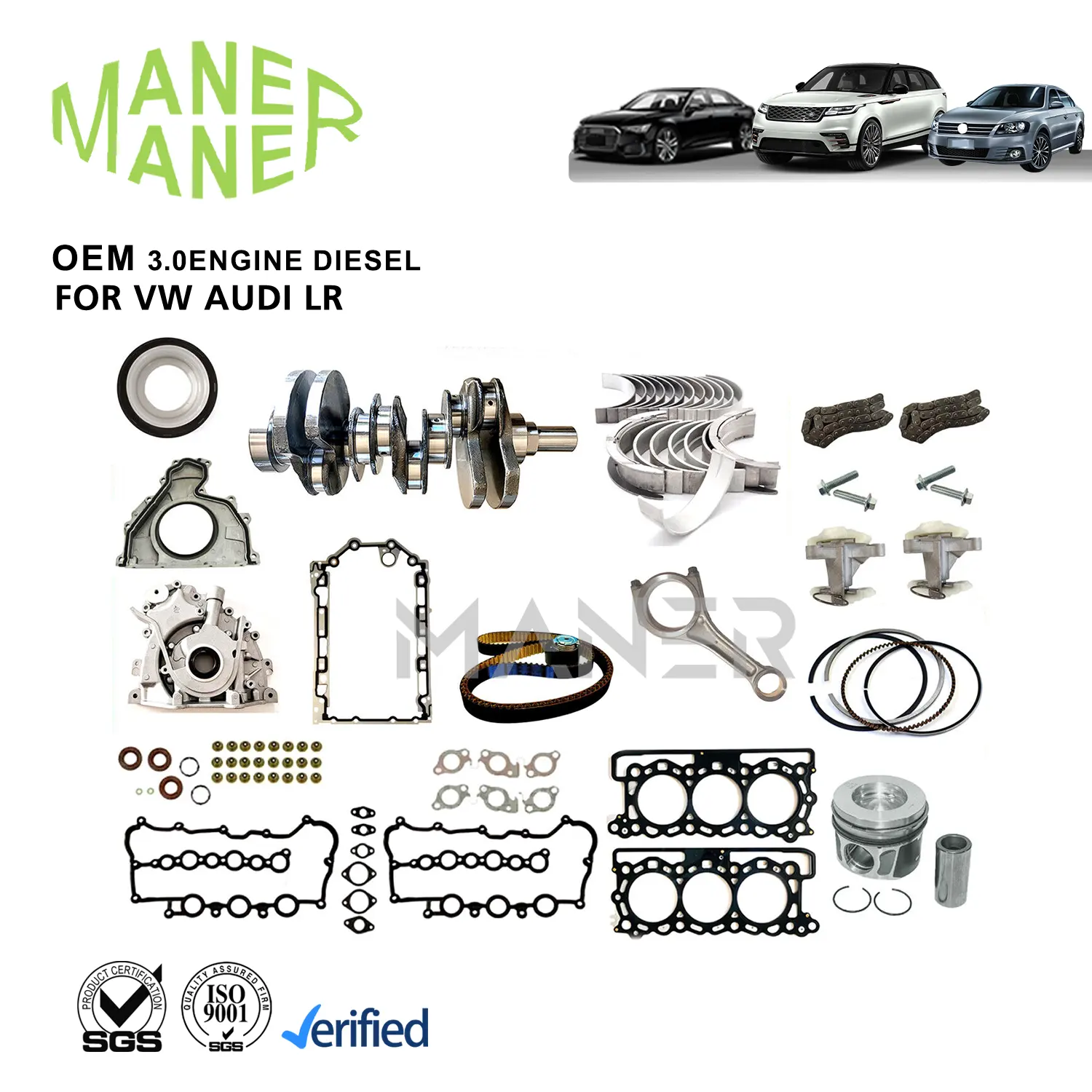 Maner Hot Sell Auto-Onderdelen Accessoires Alle Motoronderdelen Voor Land Rover Jaguar Bmw Benz Vw Audi