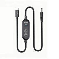 Kabel Daya Tipe C ke DC 65W 100W dengan Layar LED Digital, 8 Ujung Colokan DC, Kabel Pengisian Cepat PD untuk Laptop, Router, Speaker, Power Bank
