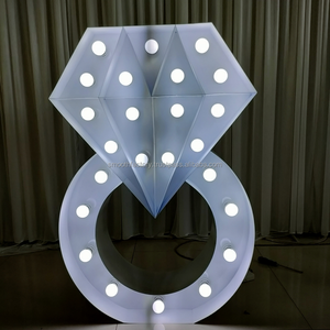 Conception d'usine lisse grand chapiteau LED en métal lettre 3D LED toile de fond support mâle femme anneau pour la décoration publicitaire de mariage - Product Image 1