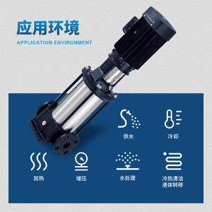 ปั๊มสแตนเลส CRI15 304 แบบหลายใบพัดแนวตั้ง 1 แรงม้า สามเฟส เชื่อมต่อแบบหน้าแปลน DN50 ปั๊มเพิ่มแรงดันสูง - Product Image 1