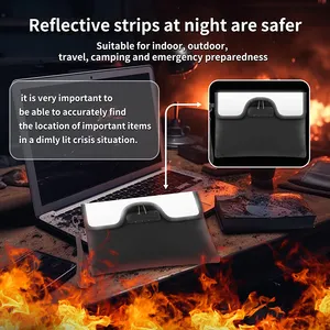 5200F Waterproof And Fireproof Money And Document Bag Zipper Closure Fireproof Safe Storage Pouch With Lock For Cash Passport