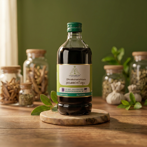 Huile ayurvédique à base de plantes Chamakkatt Dhraksharishtam 450 ml, soutien immunitaire, produit de santé du Kerala - Product Image 2