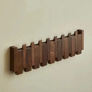 Vintage Solid Wood Coat <strong>Rack</strong> Piano <strong>Key</strong> Shape <strong>Wall</strong> Mounted Adjustable Tilting <strong>Wall</strong> Hooks Hanging <strong>for</strong> Clothes Bags Coats - Product Image 1