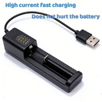 Cargador USB Portátil de una Sola Ranura para Baterías de Litio 18650/21700, para Micrófono, Reloj Inteligente y Cámara, con Arranque a Cero Voltaje