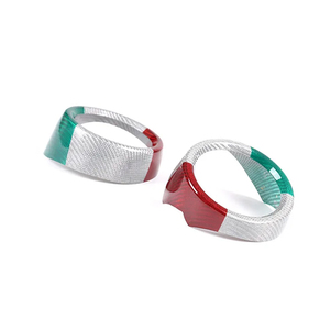 <span class=keywords><strong>Alfa</strong></span> <span class=keywords><strong>Romeo</strong></span> <span class=keywords><strong>Stelvio</strong></span> - Juego de 2 Piezas de Molduras Interiores de Consola Central de Lujo en Fibra de Carbono Tricolor para el Tablero - Product Image 6