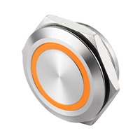 Petit interrupteur à bouton poussoir éclairé par LED en aluminium et acier inoxydable IP65 pour la gestion de l'énergie, mécanisme automatisé DALI-2