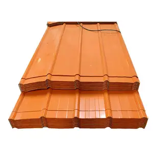 カラーコーティングされた屋根シート0.2mm厚さ16ゲージ亜鉛メッキ屋根シートカラーコーティングされた波形鋼板シート