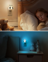 Veilleuses LED RGB miniatures ZHILAI, style panda, avec capteur crépusculaire, modernes, à brancher, à intensité variable, pour chambre d'enfant et de bébé