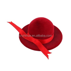 Unique Women Hat Shape Jewelry Box Wholesale Velvet Ring Packaging Red Flocking <strong>Earrings</strong> <strong>Case</strong> - Product Image 4