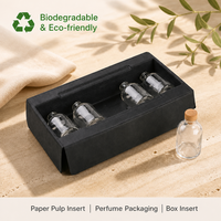 Boîte intérieure en papier moulé écologique pour bouteille d'arôme, recyclable, antichoc, emballage de parfum, insert coussiné