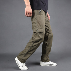 Nuovi pantaloni da uomo Oversize <span class=keywords><strong>Cargo</strong></span> da esterno in cotone da uomo <span class=keywords><strong>6</strong></span> Multi tasche <span class=keywords><strong>Cargo</strong></span> pantalone largo personalizzato - Product Image 4