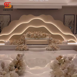 Panel de Fondo para Boda SMOOTH, Decoración de PVC Acrílico con Arco y Luz LED, Panel de Fondo de PVC con Forma de Ola para Decoración de Eventos - Product Image 1