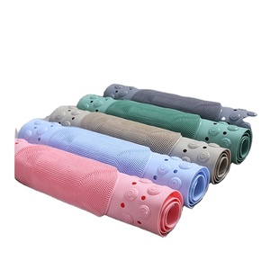 Alfombrilla antideslizante de drenaje rápido para bañera (35,4x15,7 pulgadas, azul claro) - Product Image 3