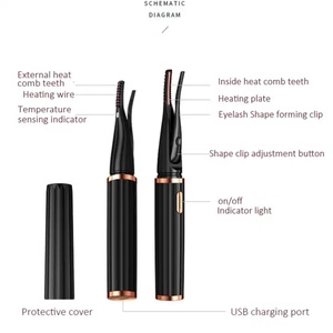 Kit de Maquillaje Más Vendido, Mini Rizador de Pestañas Eléctrico 3D Portátil y Recargable con Cepillo y Peine, Rizador de Pestañas con Calor - Product Image 3