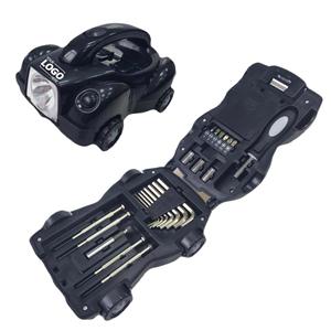 Trousse à outils personnalisée en forme de voiture avec lampe torche LED pour réparation automobile - Cadeau promotionnel idéal et personnalisé - Product Image 1