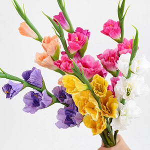 Gladiolus artificiel en gros à longue tige, <span class=keywords><strong>fleur</strong></span> de lys en soie multicolore pour événements, hôtels, <span class=keywords><strong>d</strong></span>écoration intérieure et vases de fleuristes - Product Image 5