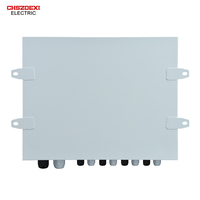 Boîtier de distribution d'énergie solaire hybride gris 6 en 1 DC1500V IP65 avec protection contre la pluie pour extérieur, armoire de barres omnibus DC, boîtier de combinateur PV DXV06-1