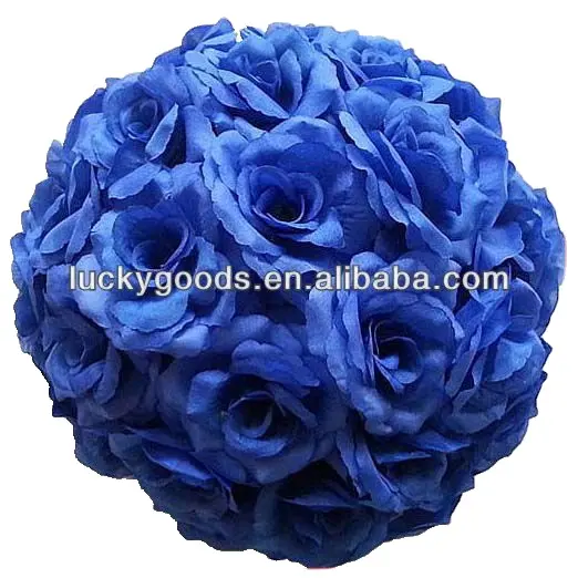 ロイヤルブルー造花ボール、装飾ハンギングボール、結婚式のキスボール