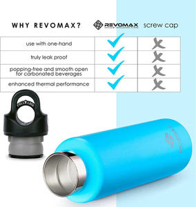 Revomax Thermos isolé Ouverture à une main <span class=keywords><strong>2</strong></span> secondes 18H Chaud 36H Froid 100% étanche Finition mate Sans transpiration Cadeau d'affaires - Product Image 3