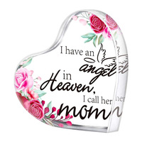 Vente en gros de blocs acryliques personnalisés, ornement de table d'affichage de bureau de cadeau souvenir de professeur de style ange pour cadeau de Thanksgiving