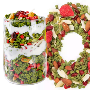 Céréales de remplacement de repas <span class=keywords><strong>fitness</strong></span> à l'avoine séchée avec chocolat, matcha et fruits croustillants – Snack pour adultes - Product Image 3