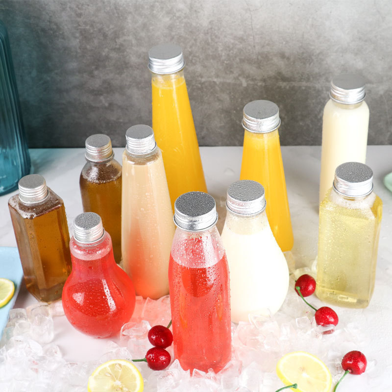 Fast delivery Transparent Volume Custom PET Plastic food grade Bottle with straw juice Cup