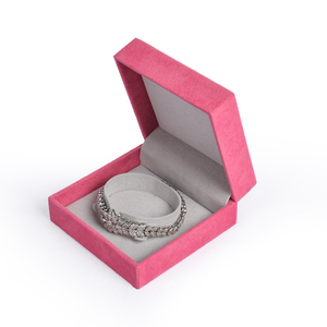 Custom Wholesale Luxury Velvet <b>Earring</b> Bracelet Necklace Ring Pink <b>Gift</b> Jewelry <b>Box</b> With Logo - Product Image 4