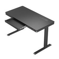 Escritorio Inteligente Multifuncional de Madera con Altura Ajustable por un Solo Motor, con Cajón, Toma de Corriente y Puertos USB/Tipo-C para Computadoras