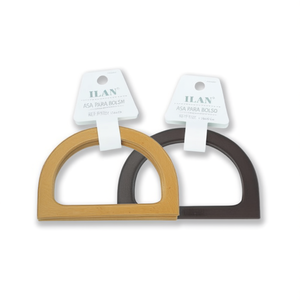 Asa de Madera ILAN con Anillo en D para Bolsos, 13x8.5cm, 2 Piezas, para Manualidades - Product Image 1